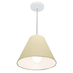 Pendente Cone Md-4028 Cúpula em Tecido 25-30x12cm Algodão Crú - Bivolt