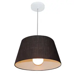 Pendente Cone Md-4039 Cúpula em Tecido 21-40x30cm Preto - Bivolt