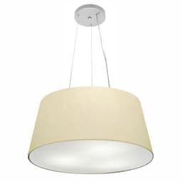 Pendente Cone Md-4048 Cúpula em Tecido 21-50x40cm Algodão Crú - Bivolt