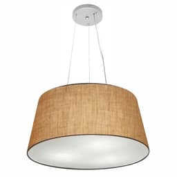 Pendente Cone Md-4048 Cúpula em Tecido 21-50x40cm Palha - Bivolt