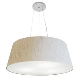 Pendente Cone Md-4072 Cúpula em Tecido 30-80x65cm Linho Bege - Bivolt