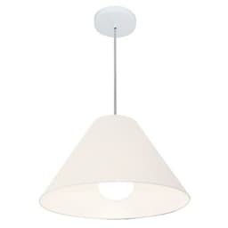 Pendente Cone Md-4078 Cúpula em Tecido 25-40x15cm Branco - Bivolt
