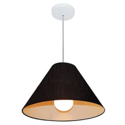 Pendente Cone Md-4078 Cúpula em Tecido 25-40x15cm Preto - Bivolt