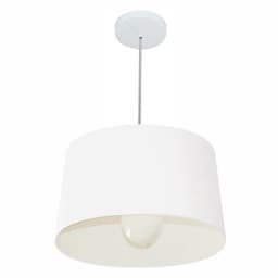 Pendente Cone Md-4241 Cúpula em Tecido 30/45x40cm Branco - Bivolt