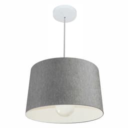 Pendente Cone Md-4241 Cúpula em Tecido 30/45x40cm Rústico Cinza - Bivolt
