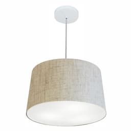 Pendente Cone Md-4247 Cúpula em Tecido 30/45x40cm Rústico Bege - Bivolt