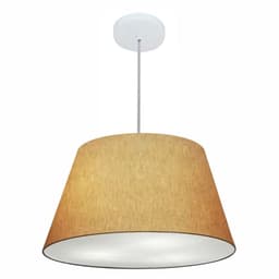 Pendente Cone Md-4248 Cúpula em Tecido 30-50x35cm Palha - Bivolt