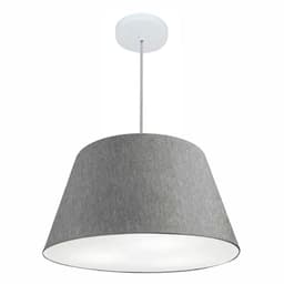 Pendente Cone Md-4248 Cúpula em Tecido 30-50x35cm Rústico Cinza - Bivolt