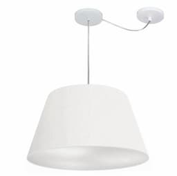 Pendente Cone Md-4283 Cúpula em Tecido 30/50x35cm Branco - Bivolt