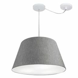 Pendente Cone Md-4283 Cúpula em Tecido 30/50x35cm Rústico Cinza - Bivolt
