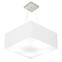 Pendente Quadrado Md-4006 Cúpula em Tecido 21-50x50cm Branco - Bivolt