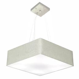 Pendente Quadrado Md-4032 Cúpula em Tecido 15-50x50cm Rústico Cinza - Bivolt
