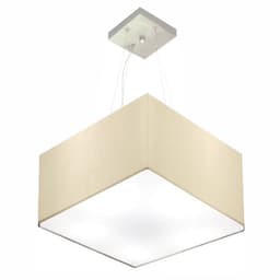 Pendente Quadrado Md-4195 Cúpula em Tecido 25-40x40cm Algodão Crú - Bivolt