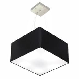 Pendente Quadrado Md-4197 Cúpula em Tecido 25-45x45cm Preto - Bivolt
