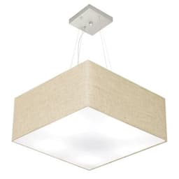 Pendente Quadrado Md-4199 Cúpula em Tecido 30-60x60cm Rústico Bege - Bivolt