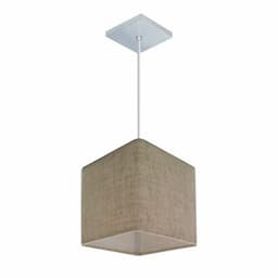 Pendente Quadrado Md-4223 Cúpula em Tecido 15/13x13cm Rústico Bege - Bivolt