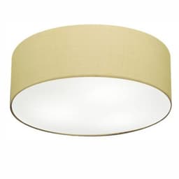 Plafon Cilíndrico Md-3006 Cúpula em Tecido 60x15cm Algodão Crú - Bivolt