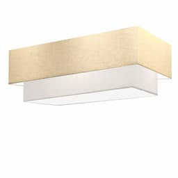 Plafon Duplo Retangular Vivare Md-3044 Cúpula em Tecido 70x30cm x 60x25cm LA/BR - Bivolt