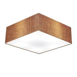 Plafon Quadrado Md-3002 Cúpula em Tecido 15/50x50cm Palha - Bivolt