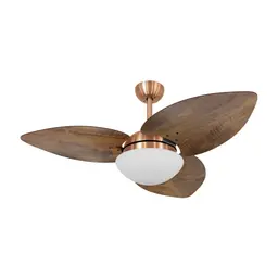 Ventilador de Teto Kovalski Cobre 3 Pás Rádica Imbuia 220V