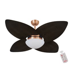 Ventilador de Teto Kovalski Cobre 4 Pás Palmae Tabaco 127V com Controle