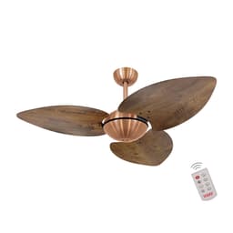 Ventilador de Teto Kovalski Cobre Office 3 Pás Rádica Imbuia 127V  com Controle
