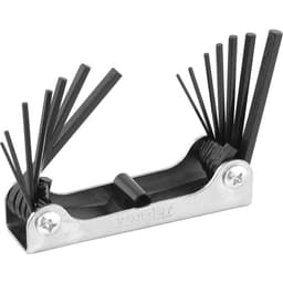 Jogo de chaves hexagonais (allen) curta com suporte metálico 1,5mm a 6mm / 1/16" a 1/4" 14 peças VONDER