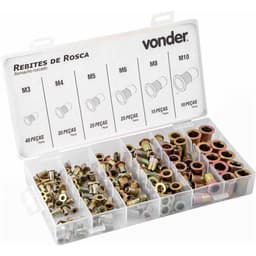 Jogo de rebites de rosca M3 a M10 com 150 peças VONDER