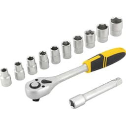 Jogo de soquetes sextavados com encaixe de 1/2" 10 mm a 24 mm com catraca 12 peças VONDER