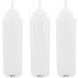 Kit 3 Bisnagas Plásticas 1L Flexíveis Weck para Molhos Caldas Maionese Transparente