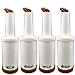 Kit 4 Garrafa Plástica Store'n Pour 1L Marrom Weck Coquetelaria Bar Destilados