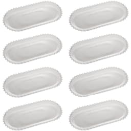 8 Travessas Bandejas de Mesa Cristal Pearl Wolff 30x15x2cm Oval para Buffet Restaurante