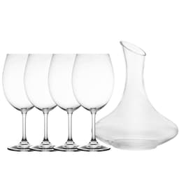 Decanter de Vinho Vidro 1,5L e 4 Taças de Cristal Bohemia Sommelier 580ml para Degustação