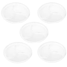 Jogo 5 Petisqueiras De Cristal 23cm Wolff Pearl 3 Divisórias Doces Aperitivos Mesa Posta