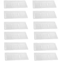 Kit 12 Petisqueiras Cristal Wolff Pearl 3 Divisórias 30x13cm