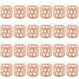 Kit 24 Copos de Vidro Baixos Wolff Sisal 320ml Pousadas Hotéis Restaurantes Mesa Posta