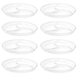 Kit 8 Petisqueiras De Cristal 23cm Wolff Pearl 3 Divisórias Doces Aperitivos Mesa Posta