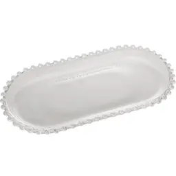 Travessa Oval de Cristal Pearl Wolff 30x15x2cm para Mesa Pos