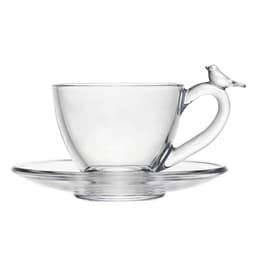 Xícara de Café com Pires Bird Transparente 180 ml