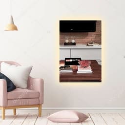 Espelho Lapidado Bisotê Iluminado com Led Quente  - 60X100 cm