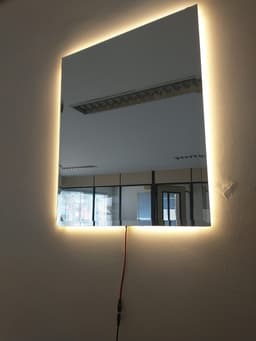 Espelho Lapidado Bisotê Iluminado com Led Quente - 90X100 cm