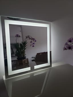 Espelho Led Frio Quadrado Iluminado Jateado - 60x60cm