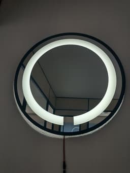 Espelho Led Quente Adnet 60 cm Moldura Preto Sem Alça