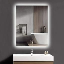 Espelho lapidado bisotê iluminado com LED frio - 50x70cm