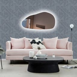 Espelho orgânico decorativo iluminado com led frio 43x76cm