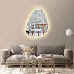 Espelho orgânico iluminado com led quente 55x77cm TOUCH