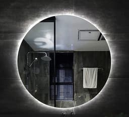 Espelho redondo iluminado com LED frio 80cm