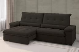 Sofá Alion Retrátil/Reclinável 4Lugares Suede Marrom 2,15m - Xflex