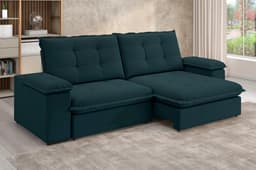 Sofá Fofão Premium 2,30m Retrátil/Reclinável Suede Petróleo - XFlex Sofas