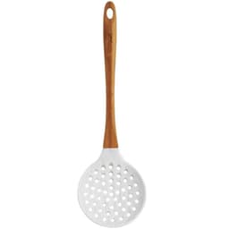 Kit 8 Escumadeiras De Silicone Yoi Bambu Colher De Cozinha M